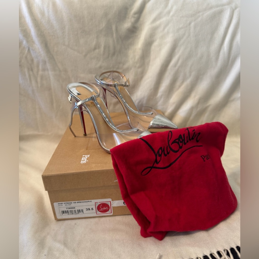 Louis Vuitton hosy strass 100 speccio/pvc silver limited edition heels!✨